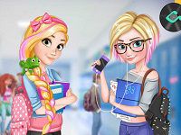 Игра Эльза и Рапунцель в колледже