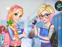 Игра Эльза и Рапунцель в колледже
