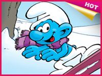 Игра Смурфики на Сноуборде